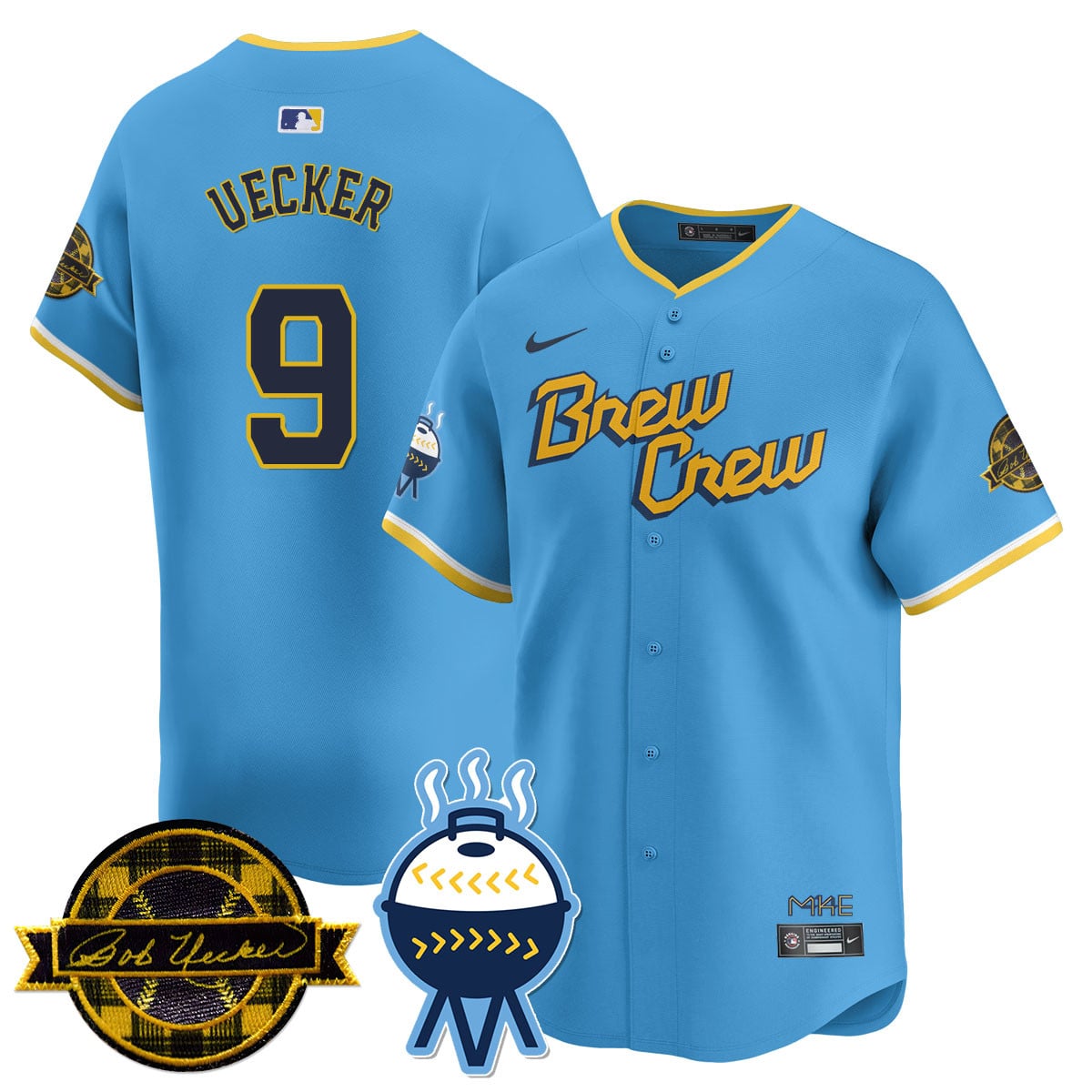 Men's Milwaukee Brewers 2025 Limited Jersey - Bob Uecker Patch - All Stitched